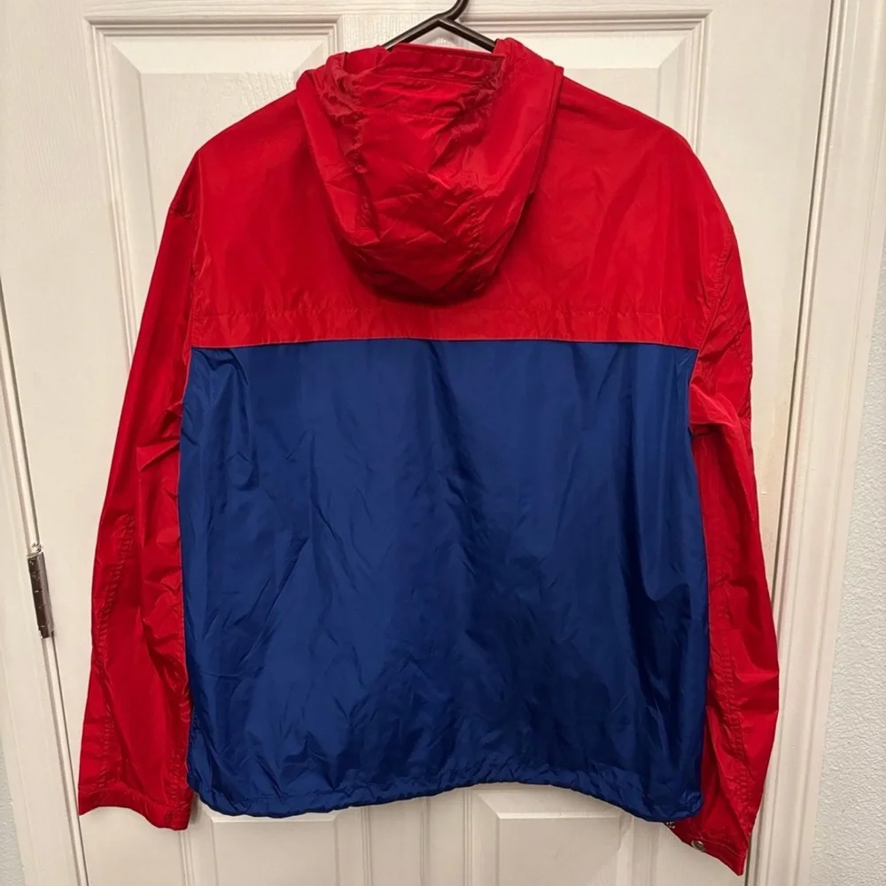 Polo Ralph Lauren Red Blue Hooded Full Zip Windbreaker Rain Winter Jacket Men L